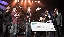 Karkwa receiving the 2010 Polaris Music Prize (Photo: Dustin Rabin)