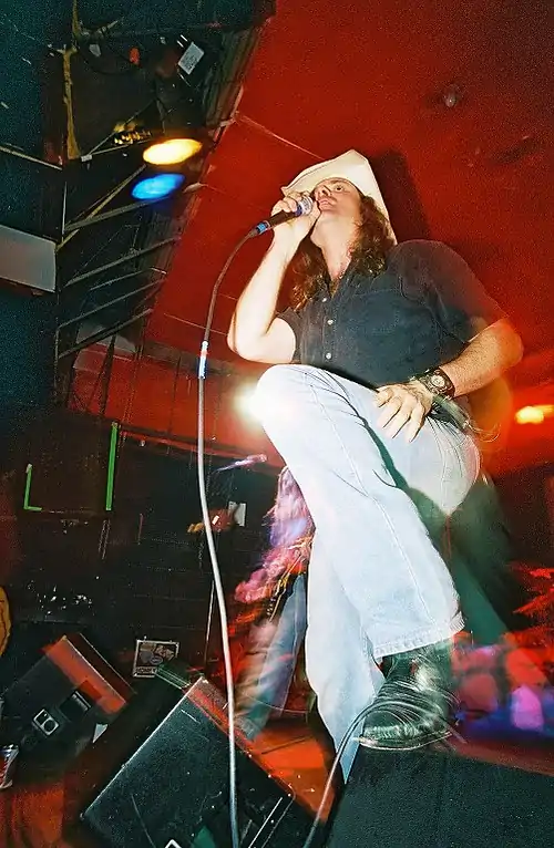 Agell performing with Leadfoot in 2003