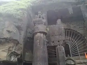 Pillar at entry of Main Chaitya