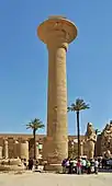 The famous column of Taharqa with open papyrus capital, in Karnak, Thebes (one remaining of ten).