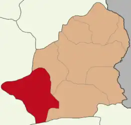 Map showing Sarıkamış District in Kars Province