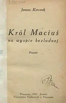 Polish original book of Little King Matty and the Desert Island