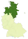 Map of Germany:Position of the Oberliga Nord highlighted