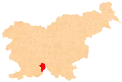 Location of the Municipality of Loška Dolina in Slovenia