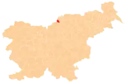 Location of the Municipality of Mežica in Slovenia