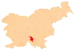 The location of the Municipality of Ribnica