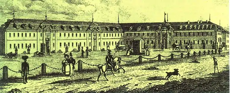 Arsenal Building(Guard barracks, horse barracks)Arsenalplatz 3, Ludwigsburg(historic engraving, before 1870)
