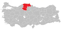 Location of Kastamonu Subregion