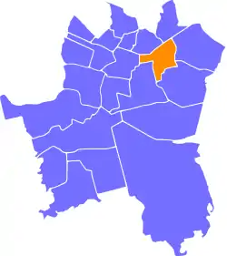 Location of Zawodzie within Katowice