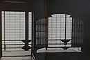 Interior of the New Palace, Katsura, showing the emperor's writing desk.