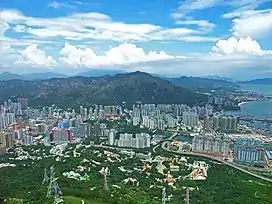 View of Tuen Mun New Town and Kau Keng Shan from Castle Peak.