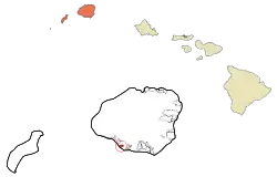 Location in Kauai County and the state of Hawaii