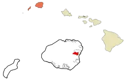 Location in Kauai County and the state of Hawaii