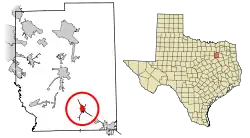 Location of Kemp in Kaufman County, Texas
