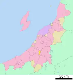 Location of Kawaguchi in Niigata Prefecture