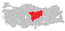 Location of Kayseri Subregion