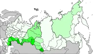 Distribution of Kazakhs, 2010