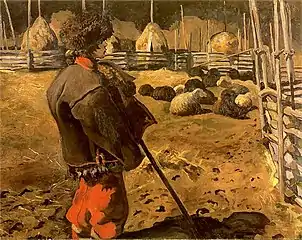 Landscape: Shepherd; 1906, oil on canvas, 98 × 132 cm, District Museum, Lublin.
