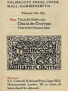 Kelmscott Press font styles