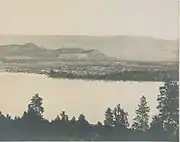 Kelowna in 1909 as viewed from across Okanagan Lake