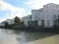 The Keltenmuseum, Hallein from the river Salzach. Former Salt Warehouse and Offices converted by Heinz Taser