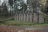 Recoonstructed Celtic fortification wall at the hillfort