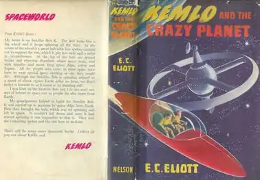 Cover of Kemlo and the Crazy Planet', 1954, Illustration by R.J.Jobson