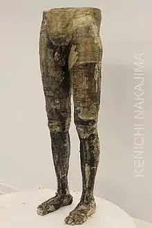 Stand Here, 2013, Acrylic on Cardboard Sculpture, 55 x 17 x 13in.