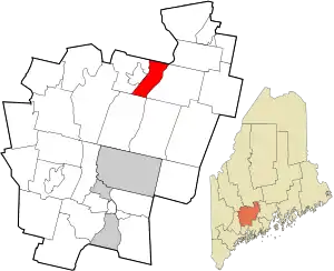 Location in Kennebec County and the state of Maine.