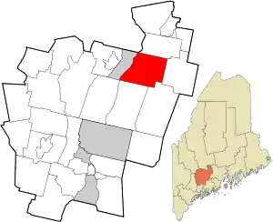 Location in Kennebec County and the state of Maine.