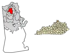 Location of Fort Mitchell in Kenton County, Kentucky.