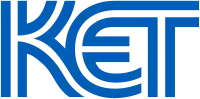 The letters "KET" in blue in a stylized, inline sans serif.