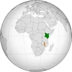 Map indicating locations of Kenya and Malawi