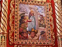 Painted wooden relief in the same church