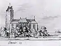 Drawing of the church by Jacobus Stellingwerff from 1721