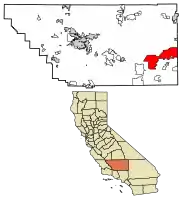 Location of California City in Kern County, California.