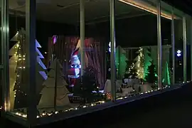 Christmas window display at the Keweenaw Storytelling Center, Calumet, Michigan