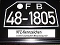 Licence plate from Baden, French occupation zone (motorcycle format)