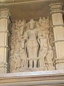 Hayagriva sculpture (inside temple sanctum), Lakshman Temple, Khajuraho, India