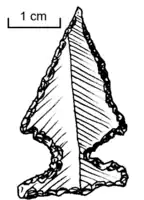 El-Khiam point microlith, first found at El Khiam.