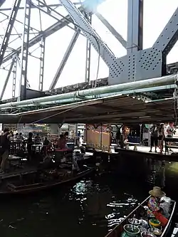 Taling Chan floating market beneath the Southern railway line