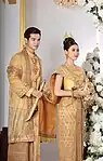 Khmer couple in wedding attires