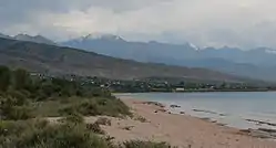 Kichi Jargylchak as seen from the beach at Ak Terek
