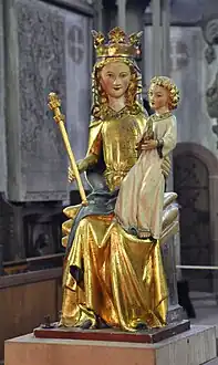 The Kiedrich Madonna; in the French-influenced Gothic style of the Rheinland and Cologne, circa 1330