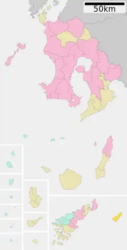 Location of Kikai in Kagoshima Prefecture