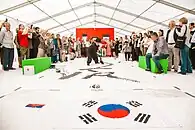 Calligraphy performance by Kim Jong Chil, Korea