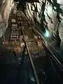Underground incline at Honister slate mine