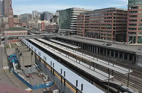 View of the platforms from the southwest