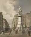 The statue of William IV in its original location at King William Street, London (1844)