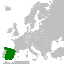 De jure borders of the Kingdom of Spain in 1812